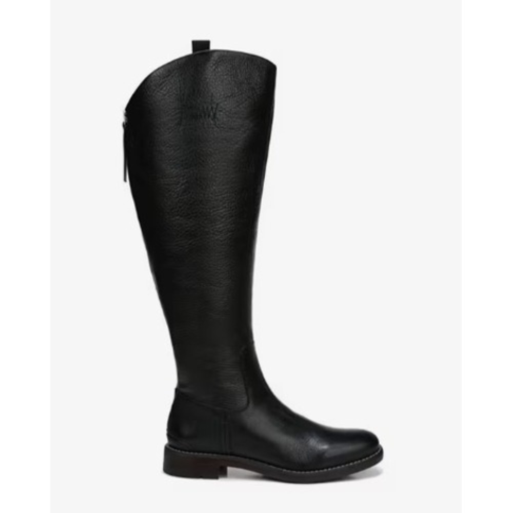 Franco Sarto Black Hand Finished Leather Knee Hi Riding Boots 6.5W Wide Calf NEW